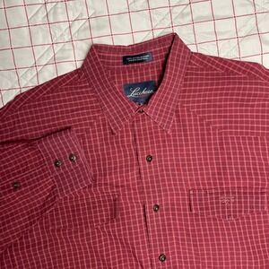 Lucchese Classics Red Plaid Western Style Button Up Shirt Men's XL 100% Cotton